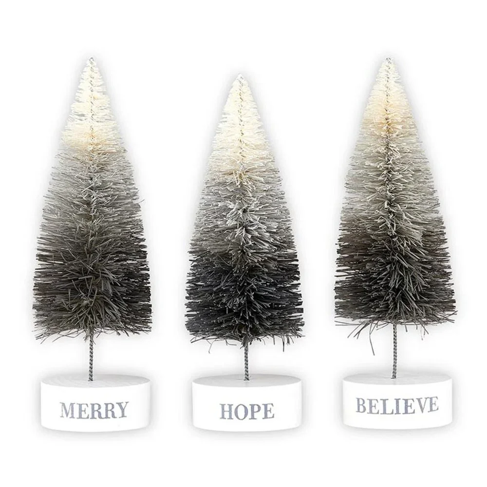 Face to Face Bottle Brush Tree Set - Winter Wonderland/NIB